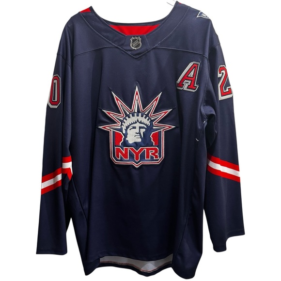 adidas Other - Adidas Replica NY Rangers Reverse Retro Dark Blue and Red NHL Kreider Jersey